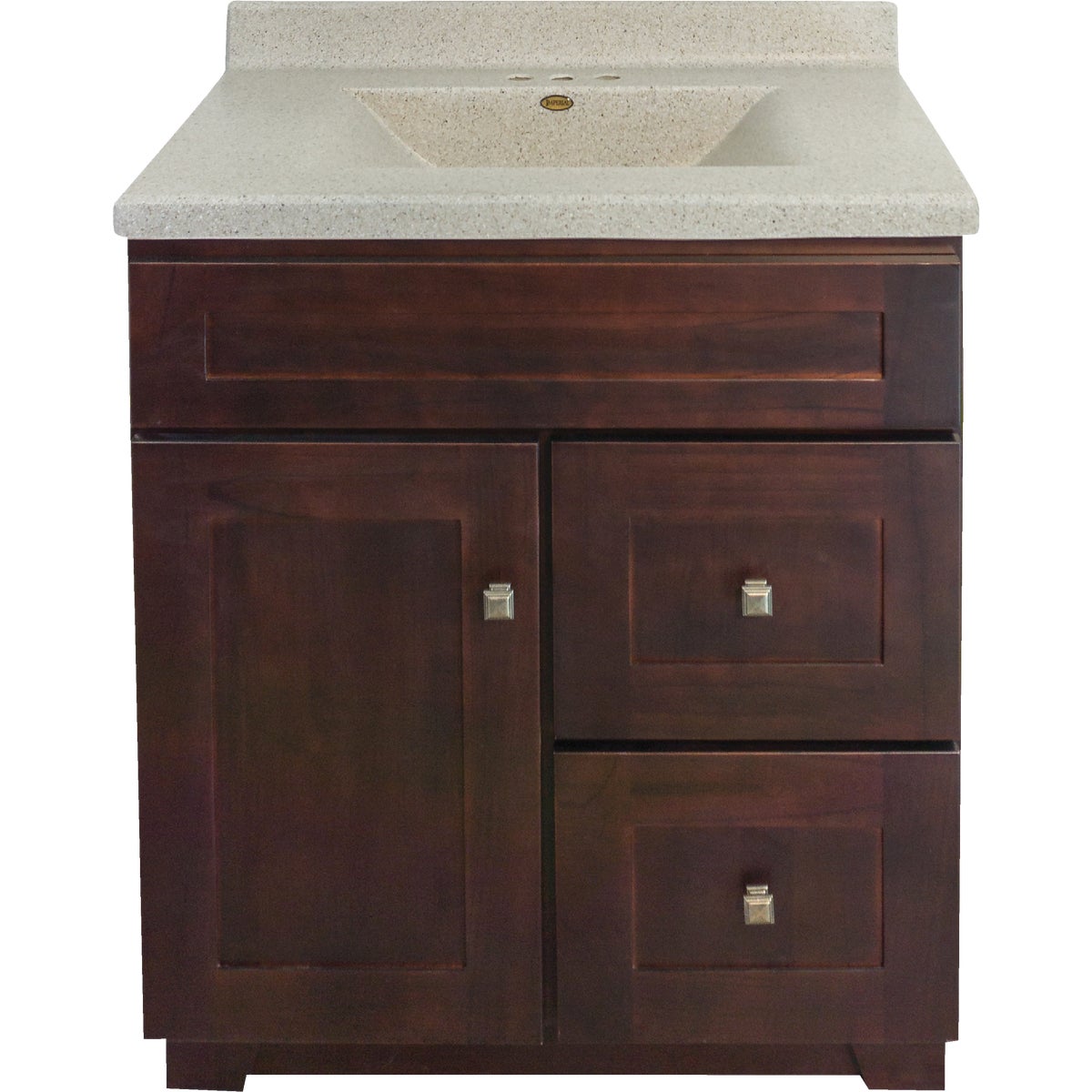 CraftMark CherryVale Shaker Cherry 30 In. W x 34 In. H x 21 In. D Vanity Base without Top, 1 Door/2 Drawer