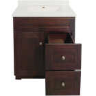 CraftMark CherryVale Shaker Cherry 30 In. W x 34 In. H x 21 In. D Vanity Base without Top, 1 Door/2 Drawer Image 7