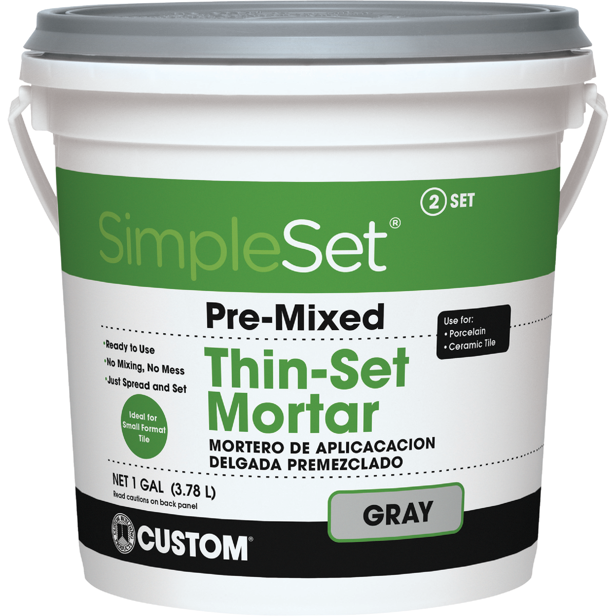 Custom Building Products SimpleSet Gallon Gray Pre-Mixed Thin-Set Mortar