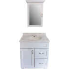 CraftMark Shaker Retreat White 30 In. W x 34 In. H x 21 In. D Vanity Base without Top, 1 Door/2 Drawer Image 5