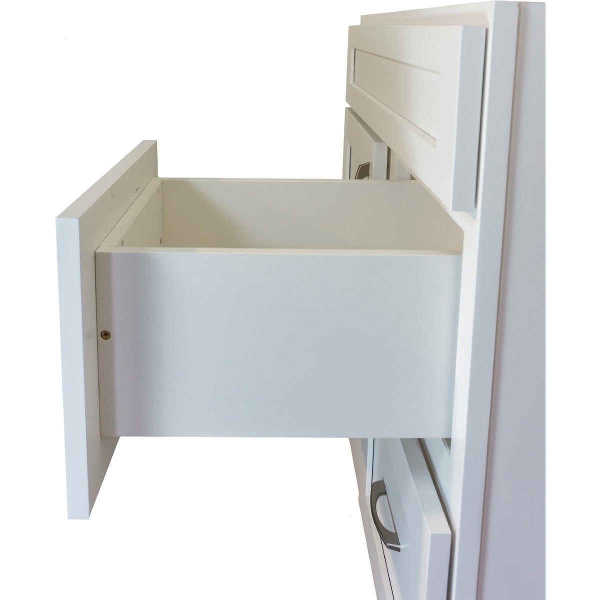 CraftMark Shaker Retreat White 30 In. W x 34 In. H x 21 In. D Vanity Base without Top, 1 Door/2 Drawer Image 8