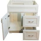 CraftMark Shaker Retreat White 30 In. W x 34 In. H x 21 In. D Vanity Base without Top, 1 Door/2 Drawer Image 10