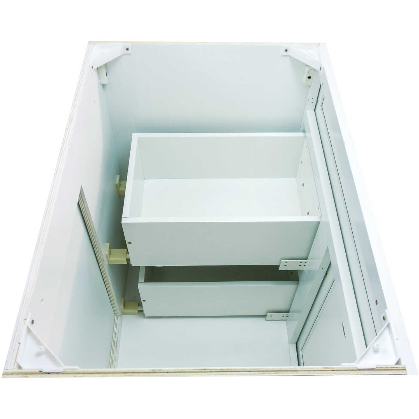 CraftMark Shaker Retreat White 30 In. W x 34 In. H x 21 In. D Vanity Base without Top, 1 Door/2 Drawer Image 11