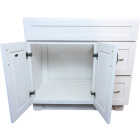 CraftMark Shaker Retreat White 36 In. W x 34 In. H x 21 In. D Vanity Base without Top, 2 Door/2 Drawer Image 7