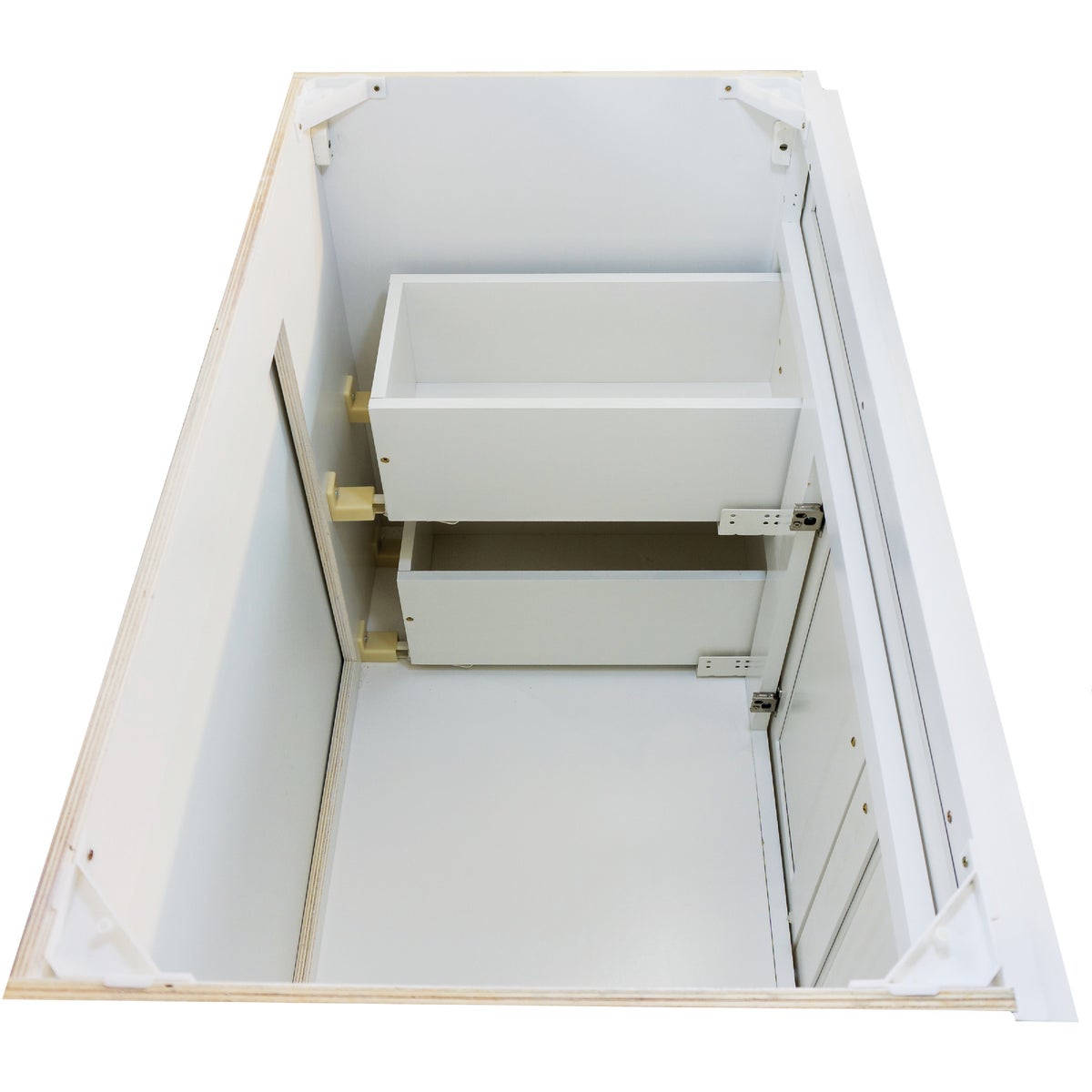 CraftMark Shaker Retreat White 36 In. W x 34 In. H x 21 In. D Vanity Base without Top, 2 Door/2 Drawer Image 9