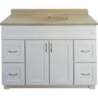 CraftMark Shaker Retreat White 48 In. W x 34 In. H x 21 In. D Vanity Base without Top, 2 Door/4 Drawer Image 1