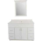 CraftMark Shaker Retreat White 48 In. W x 34 In. H x 21 In. D Vanity Base without Top, 2 Door/4 Drawer Image 6