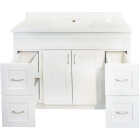 CraftMark Shaker Retreat White 48 In. W x 34 In. H x 21 In. D Vanity Base without Top, 2 Door/4 Drawer Image 7