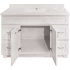 CraftMark Shaker Retreat White 48 In. W x 34 In. H x 21 In. D Vanity Base without Top, 2 Door/4 Drawer Image 10