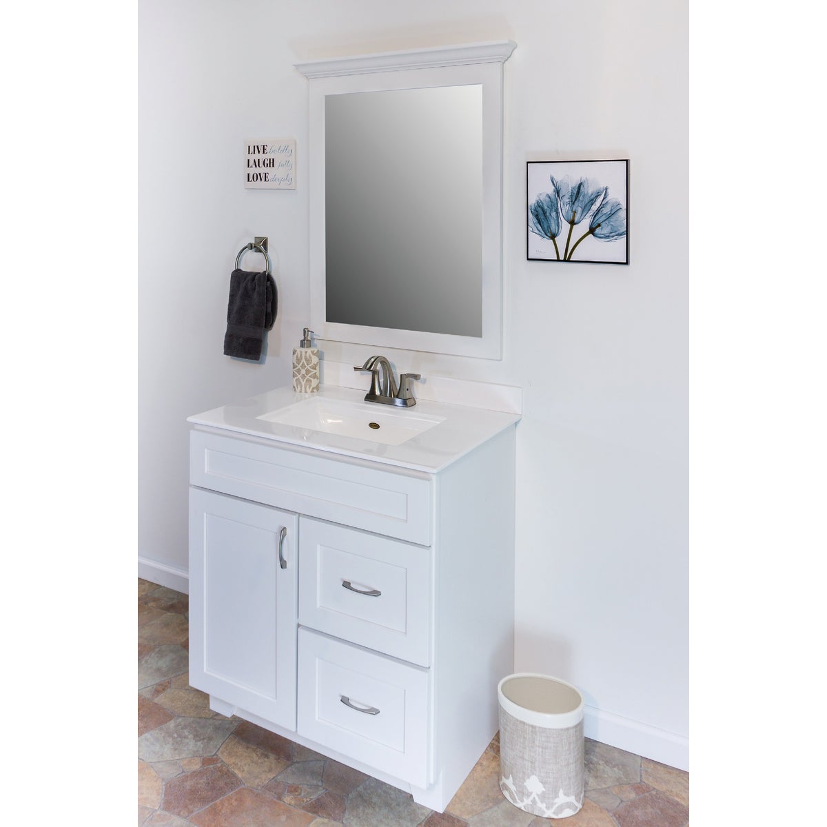 CraftMark Shaker Retreat White 30 In. W x 36 In. H Vanity Mirror Image 3