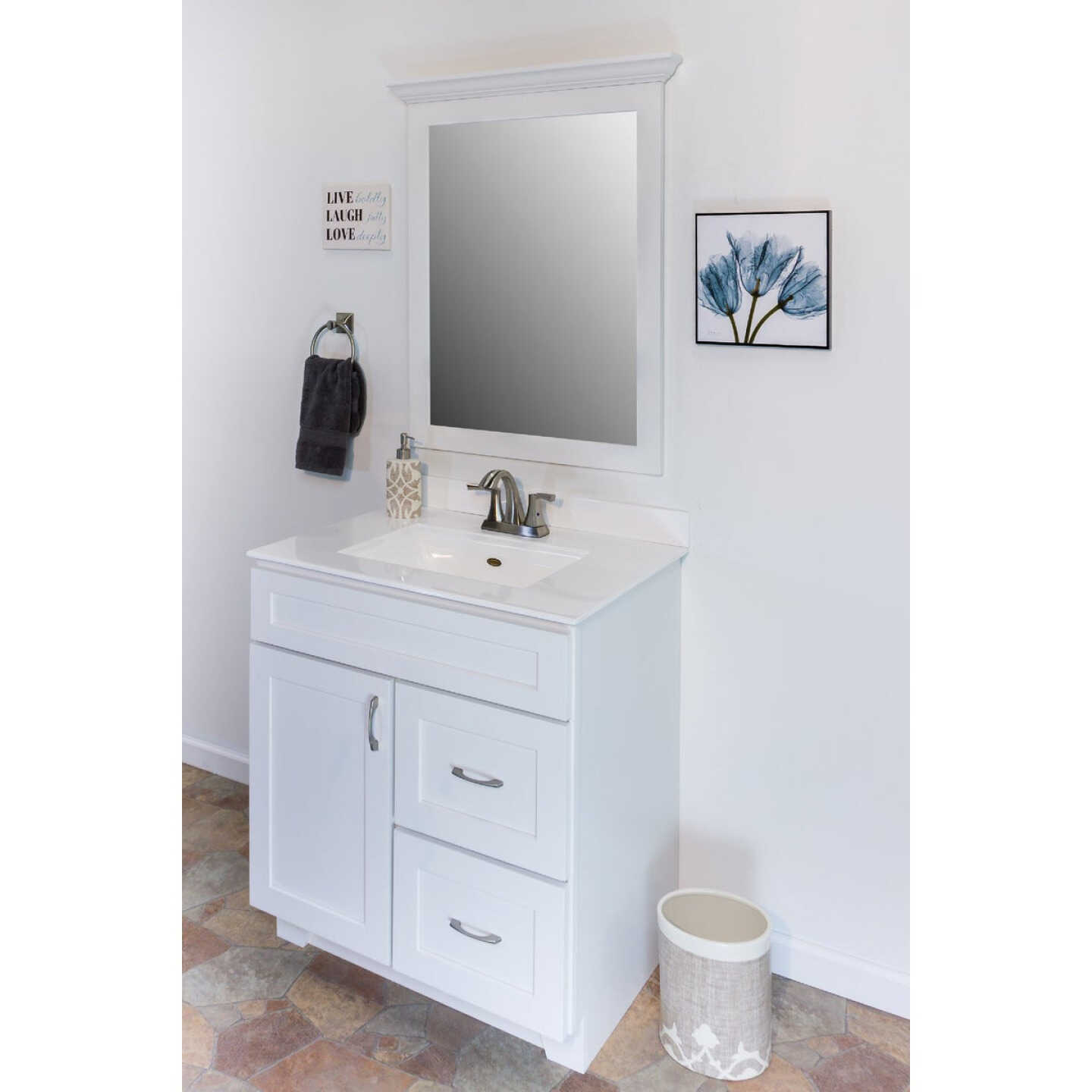 CraftMark Shaker Retreat White 30 In. W x 36 In. H Vanity Mirror Image 3