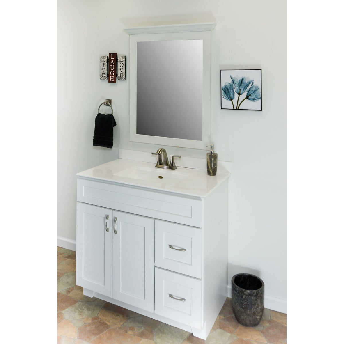 CraftMark Shaker Retreat White 30 In. W x 36 In. H Vanity Mirror Image 5