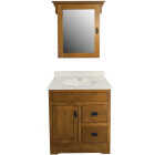 CraftMark Craftsmen Estate Oak 30 In. W x 34 In. H x 21 In. D Vanity Base without Top, 1 Door/2 Drawer Image 6