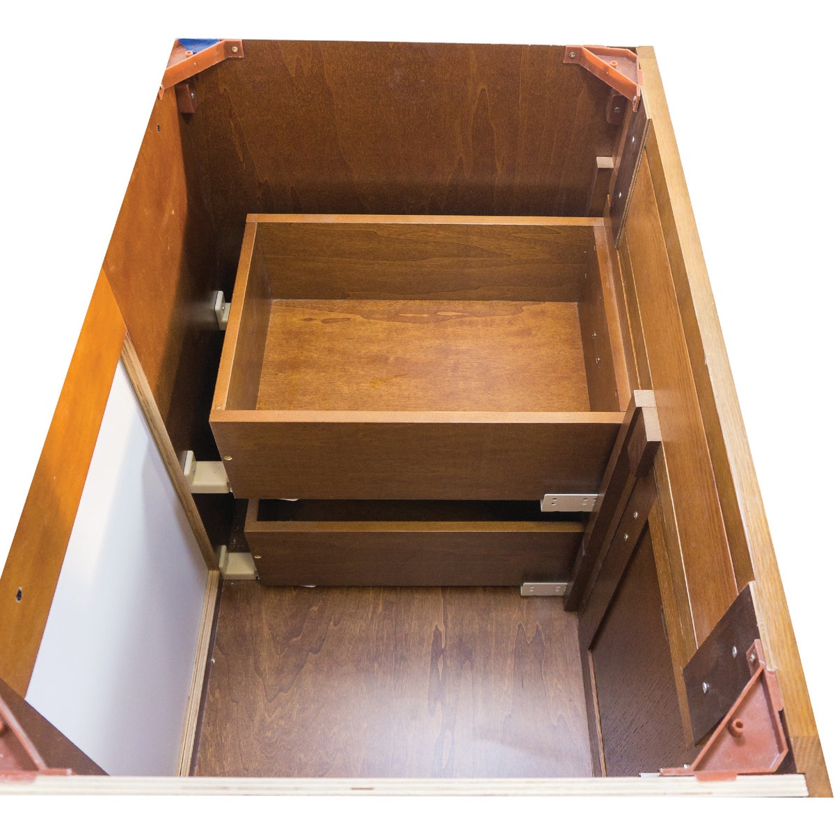 CraftMark Craftsmen Estate Oak 30 In. W x 34 In. H x 21 In. D Vanity Base without Top, 1 Door/2 Drawer Image 10