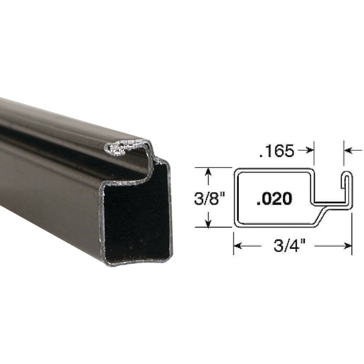 Prime-Line Make-2-Fit 3/4 x 3/8 x 94 Bronze Aluminum Screen Frame Image 1