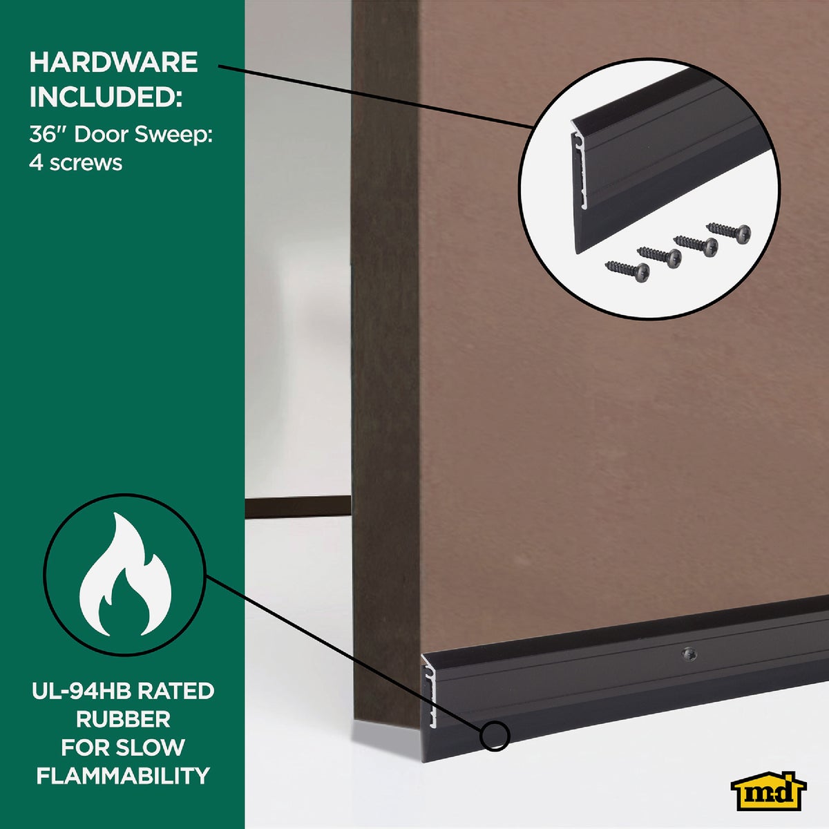 M-D Building Products Ultra 0.25 In. 36 In. Bronze Door Sweep Image 3