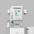 Zenith American White 22.25 In. W x 27.25 In. H x 5.75 In. D Single Mirror Surface Mount Crown Pediment Medicine Cabinet Image 3