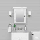 Zenith American White 22.25 In. W x 27.25 In. H x 5.75 In. D Single Mirror Surface Mount Crown Pediment Medicine Cabinet Image 2