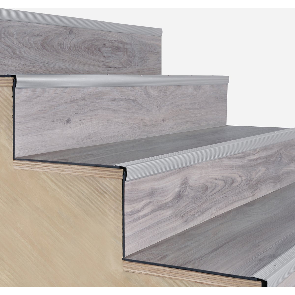 M-D Building Products 1-1/8 In. X 1-1/8 In. X 72 In. Silver Aluminum Stair Edging w/ Screw Nails Image 4