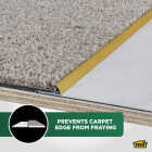 M-D Building Products Satin Brass 1-3/8 In. x 6 Ft. Aluminum Carpet Gripper Image 3