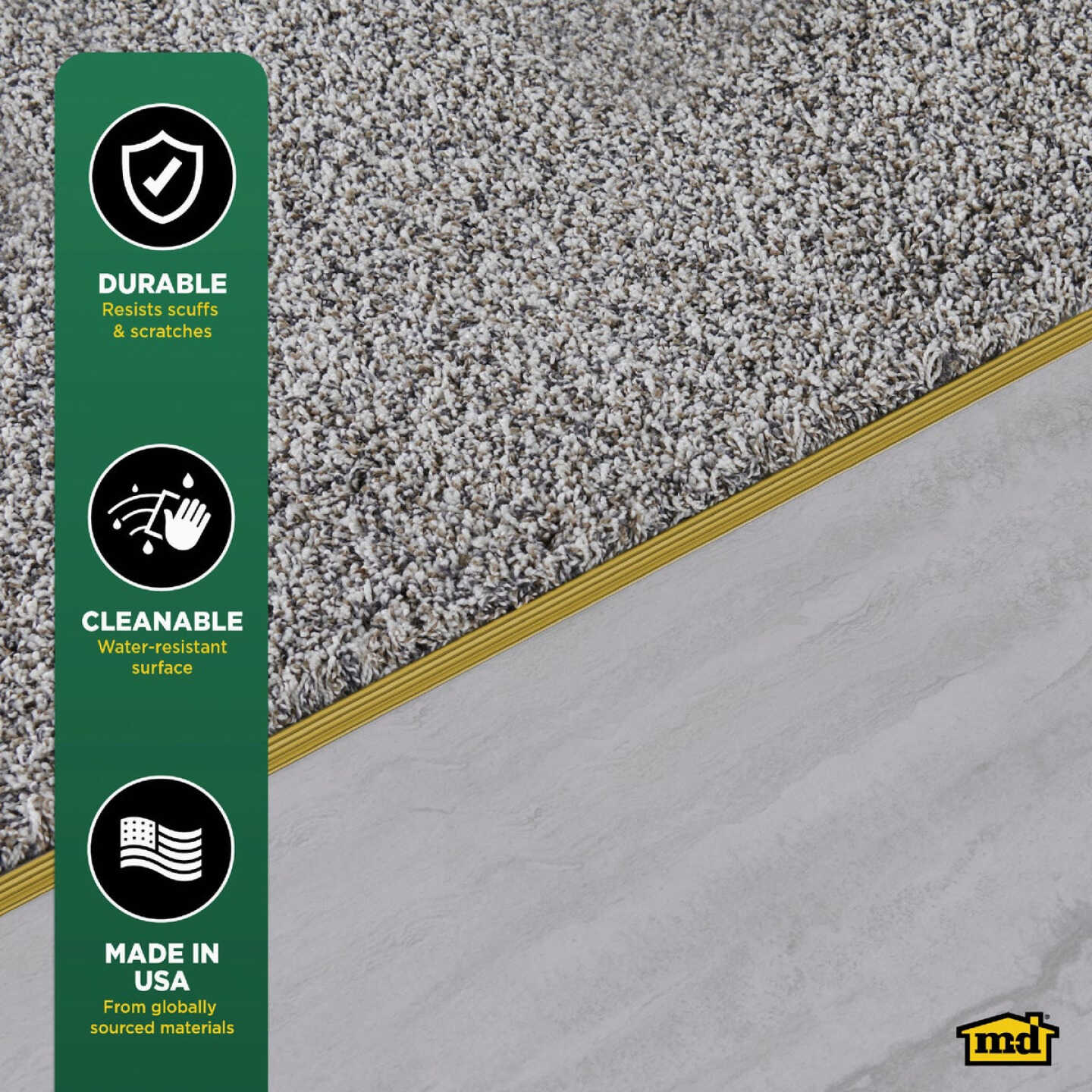 M-D Building Products Satin Brass 1-3/8 In. x 6 Ft. Aluminum Carpet Gripper Image 5