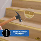 M-D Building Products 1-1/8 In. X 1-1/8 In. X 72 In. Satin Brass Aluminum Stair Edging with Screw Nails Image 3