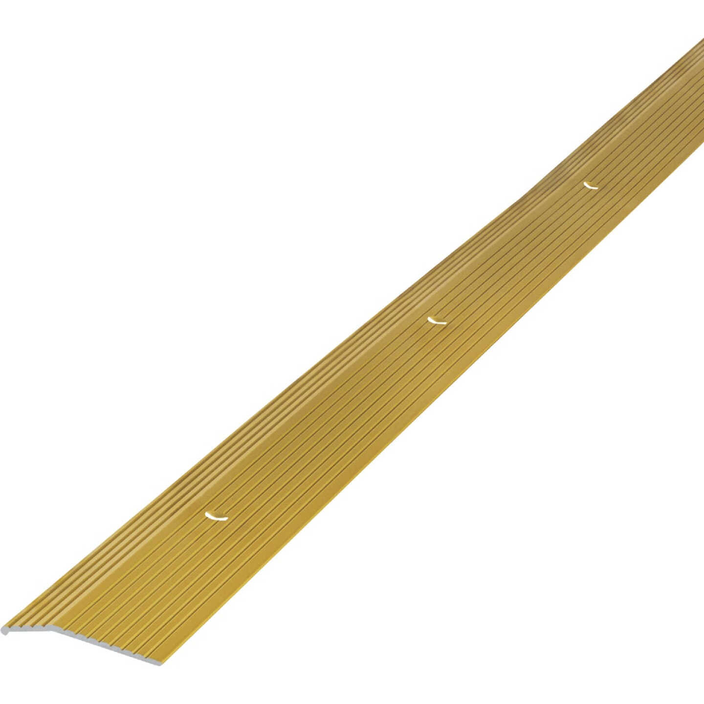 M-D Building Products 1-3/8 In. X 72 In. Satin Brass Aluminum Carpet Trim with Screw Nails Image 1