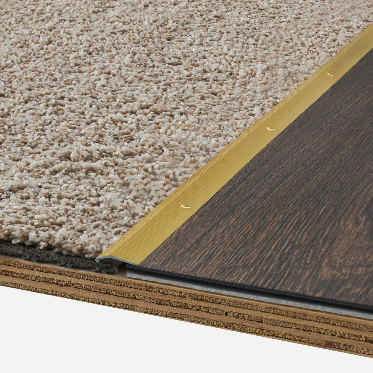 M-D Building Products 7/8 In. X 36 In. Satin Brass Aluminum Carpet Trim with Screw Nails Image 3