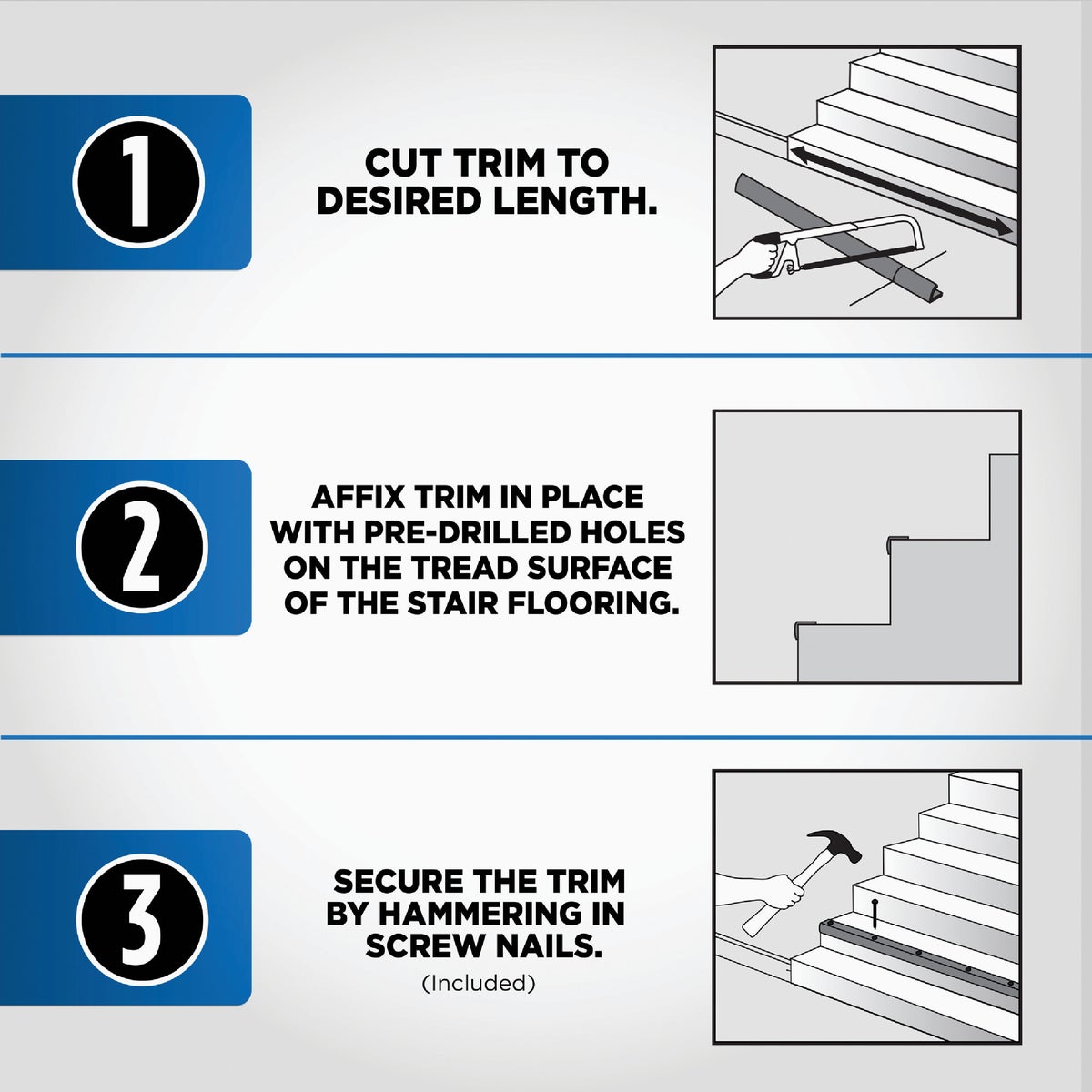 M-D Building Products 1-1/8 In. X 1-1/8 In. X 36 In. Polished Aluminum Stair Edging with Screw Nails Image 6