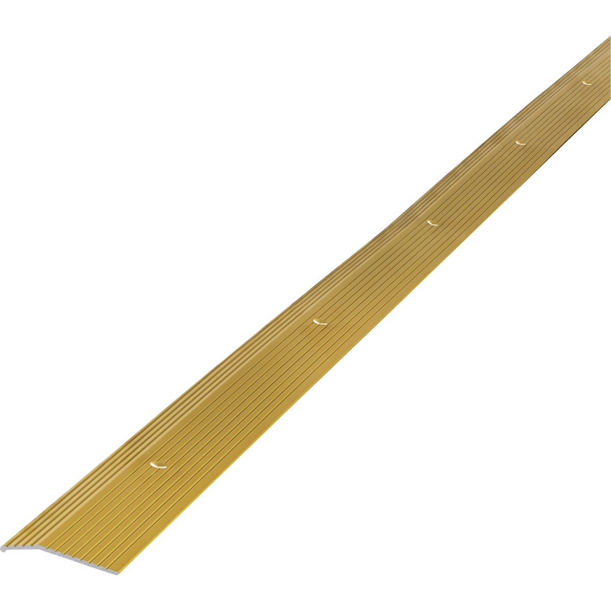M-D Building Products 7/8 In. X 72 In. Satin Brass Aluminum Carpet Trim with Screw Nails Image 1
