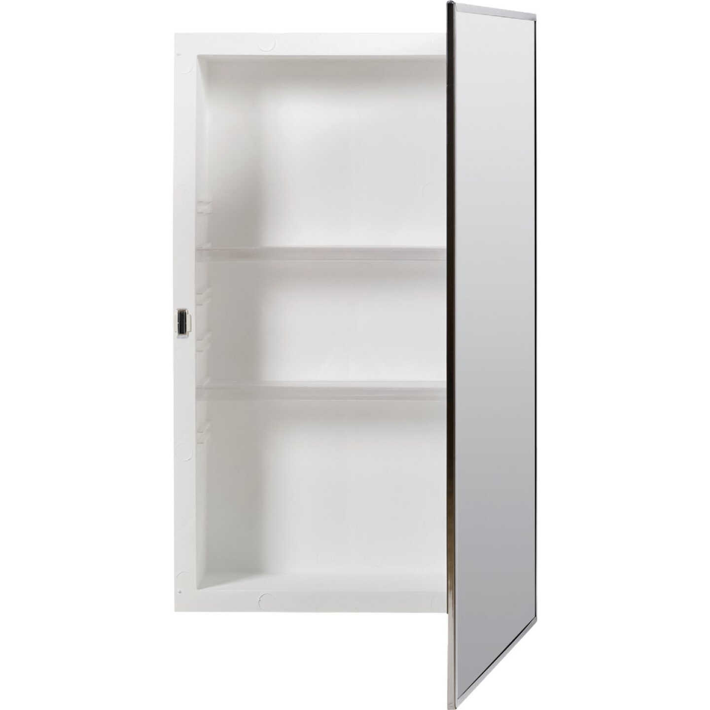 Zenith Stainless Steel 16.13 in W x 26.13 in H x 4.5 in D Single Mirror Surface/Recess Mount Medicine Cabinet Image 4