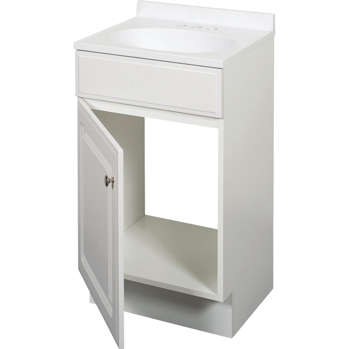 Zenith Zenna Home White 18 In. W x 35 In. H x 16 In. D Vanity with White Cultured Marble Top Image 5