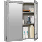 Zenna Home Gray 24 In. W x 26 In. H x 4.5 In. D Bi-View Surface Mount Framed Medicine Cabinet Image 3