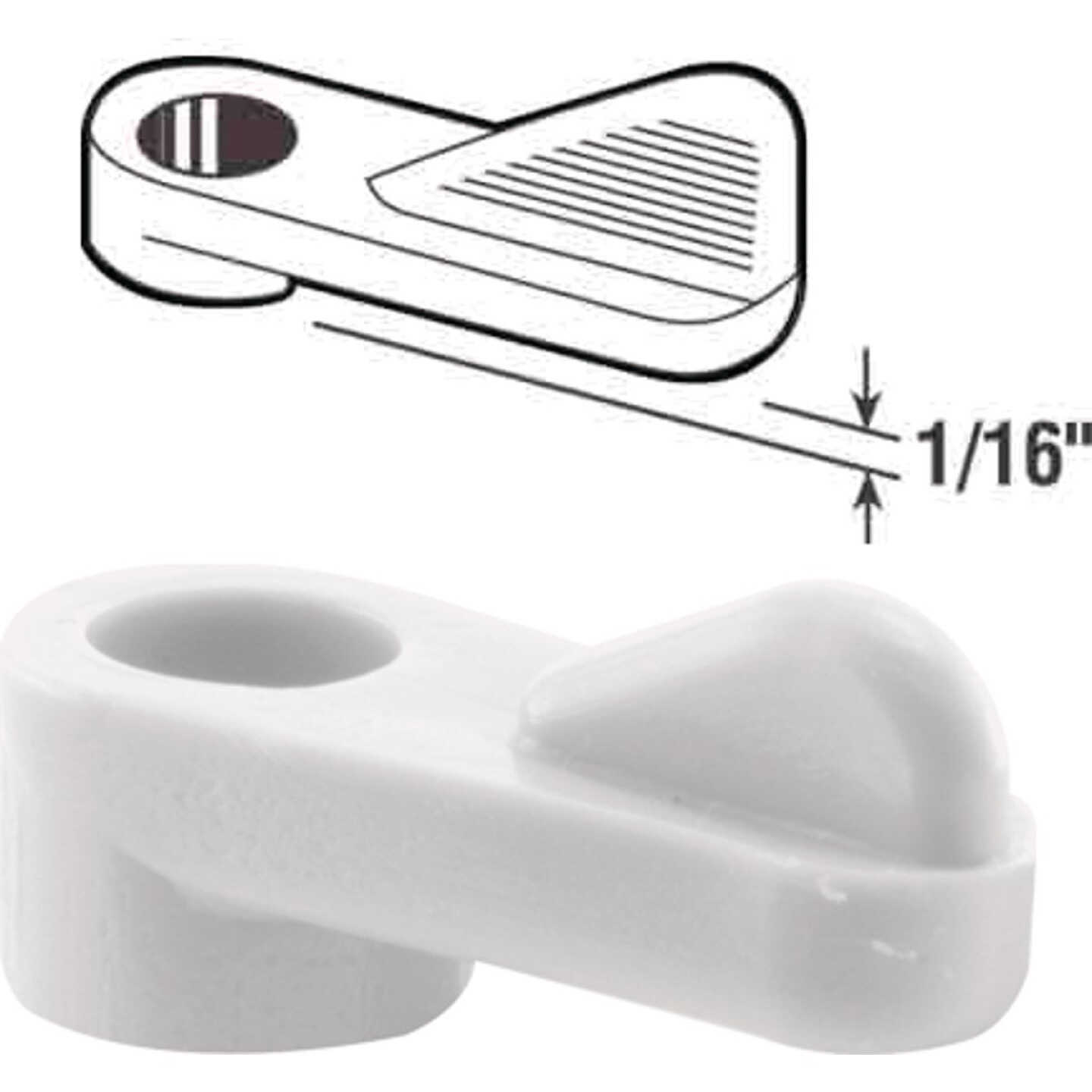 Prime-Line 1/16 In. White Swivel Plastic Screen Clips with Screws (12 Count) Image 1