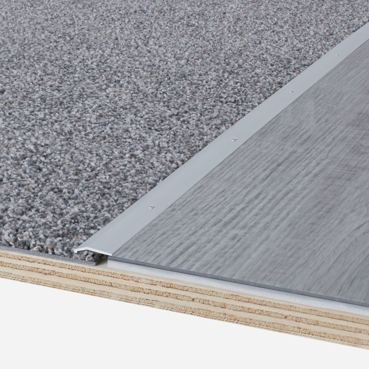 M-D Building Products 7/8 in. x 72 in. Polished Aluminum Carpet Trim with Screw Nails Image 2