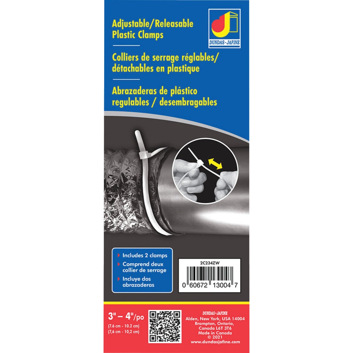 Dundas Jafine 3 In. to 4 In. Plastic Duct Clamp