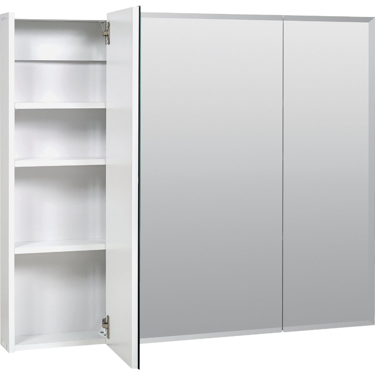 Zenith Frameless Beveled 35-7/8 In. W x 29-7/8 In. H x 4-1/2 In. D Tri-View Surface Mount Medicine Cabinet Image 4