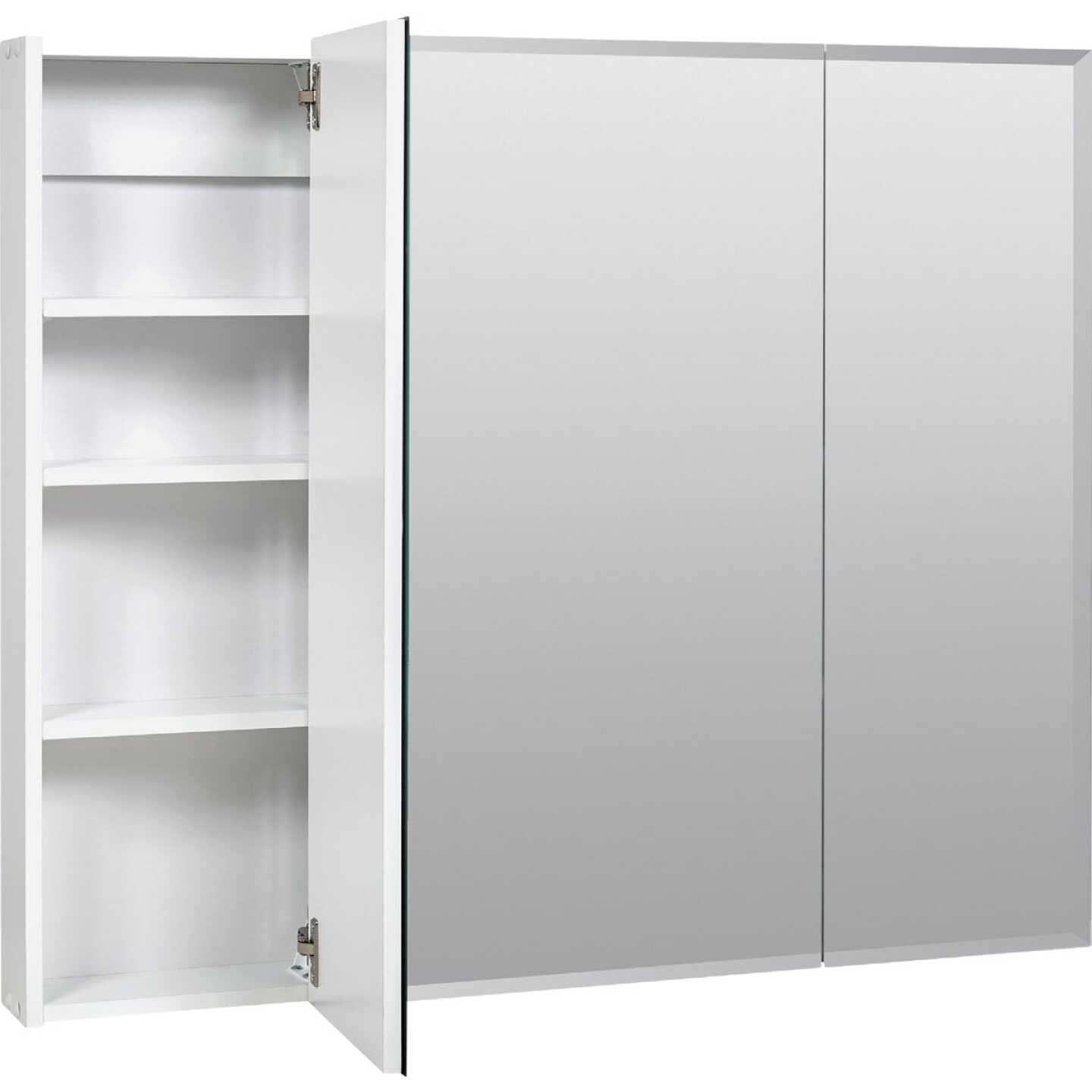 Zenith Frameless Beveled 35-7/8 In. W x 29-7/8 In. H x 4-1/2 In. D Tri-View Surface Mount Medicine Cabinet Image 4