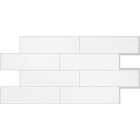 Smart Tiles Approx. 11 In. x 22 In. Glass-Like Vinyl Backsplash Peel & Stick, Oslo White Subway Tile (2-Pack) Image 1