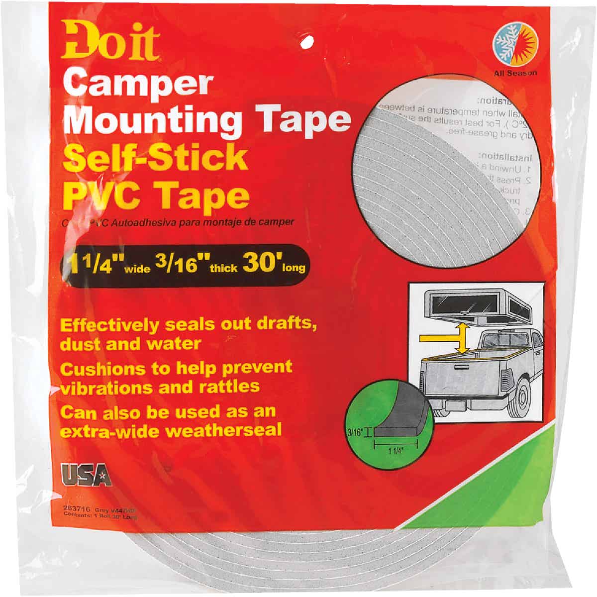 Do it 1-1/4 In. x 30 Ft. x 3/16 In. Thick Camper Seal Tape Image 2