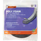 Frost King 1/2 In. Wide x 3/8 In. Thick x 17 Ft. Long Charcoal Poly Foam Weatherstrip Tape Image 1