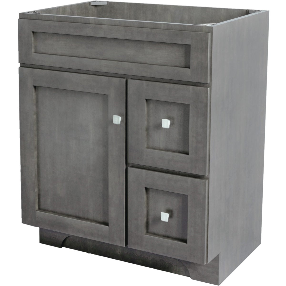 CraftMark St. Paul Designer Gray Stained 30 In. W x 34 In. H x 21 In. D Vanity Base without Top, 1 Door/2 Drawer