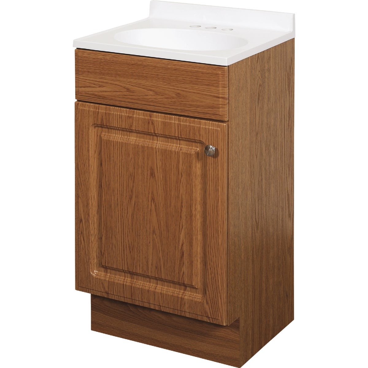 Zenith Zenna Home Oak 18 In. W x 35 In. H x 16 In. D Vanity with White Cultured Marble Top