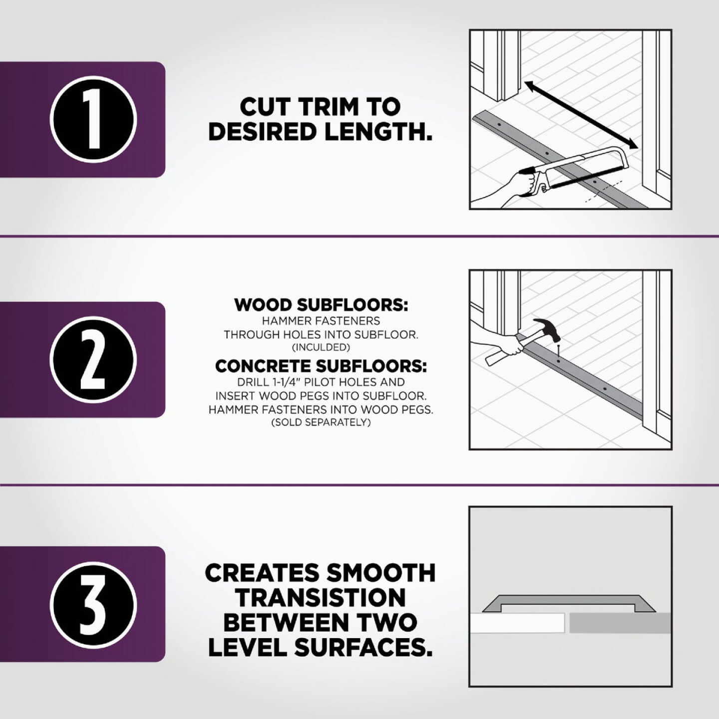 M-D Building Products 1-1/4 In. x 72 In. Pewter Aluminum Seam Binder with Screw Nails Image 7