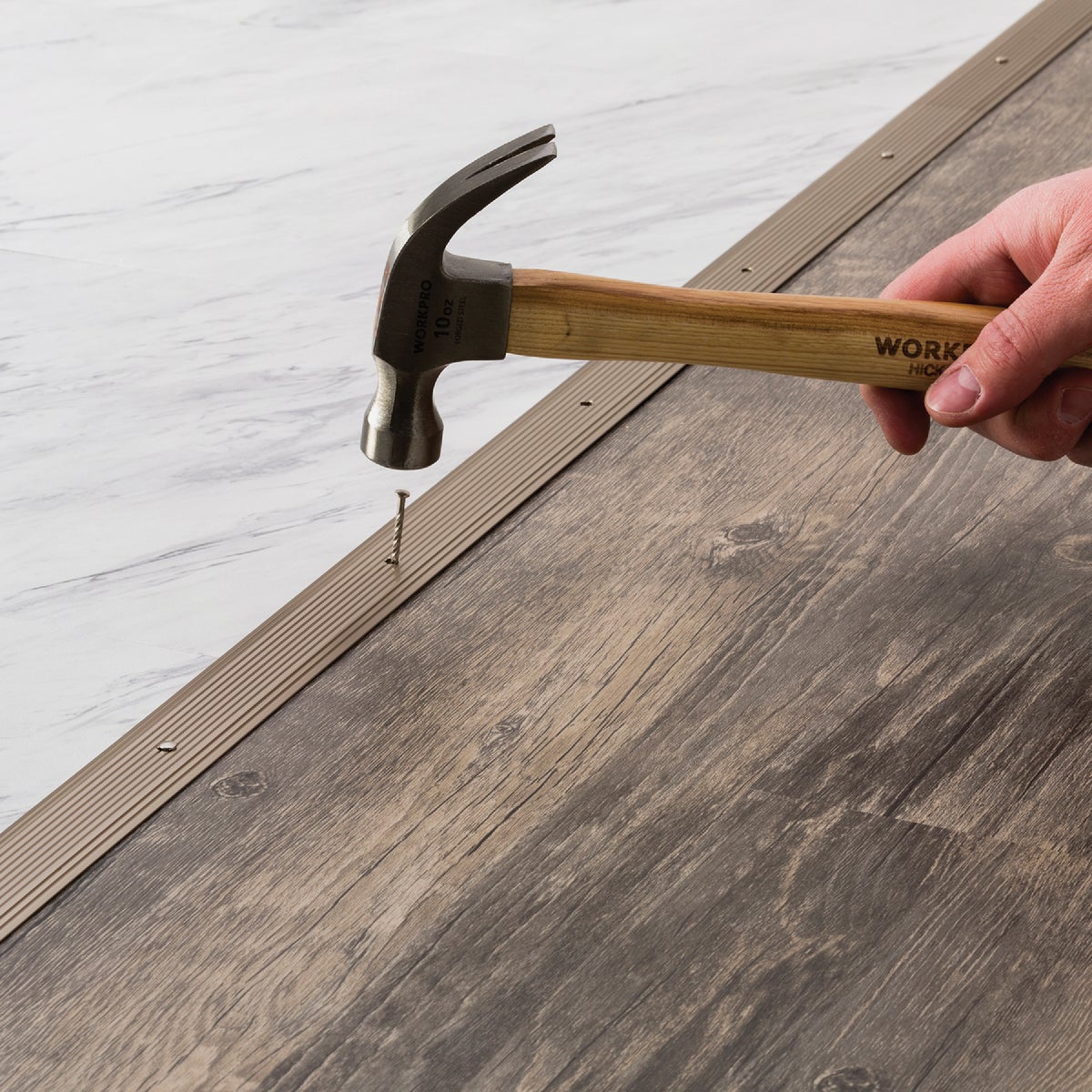 M-D Building Products 1-1/4 In. x 72 In. Pewter Aluminum Seam Binder with Screw Nails Image 5