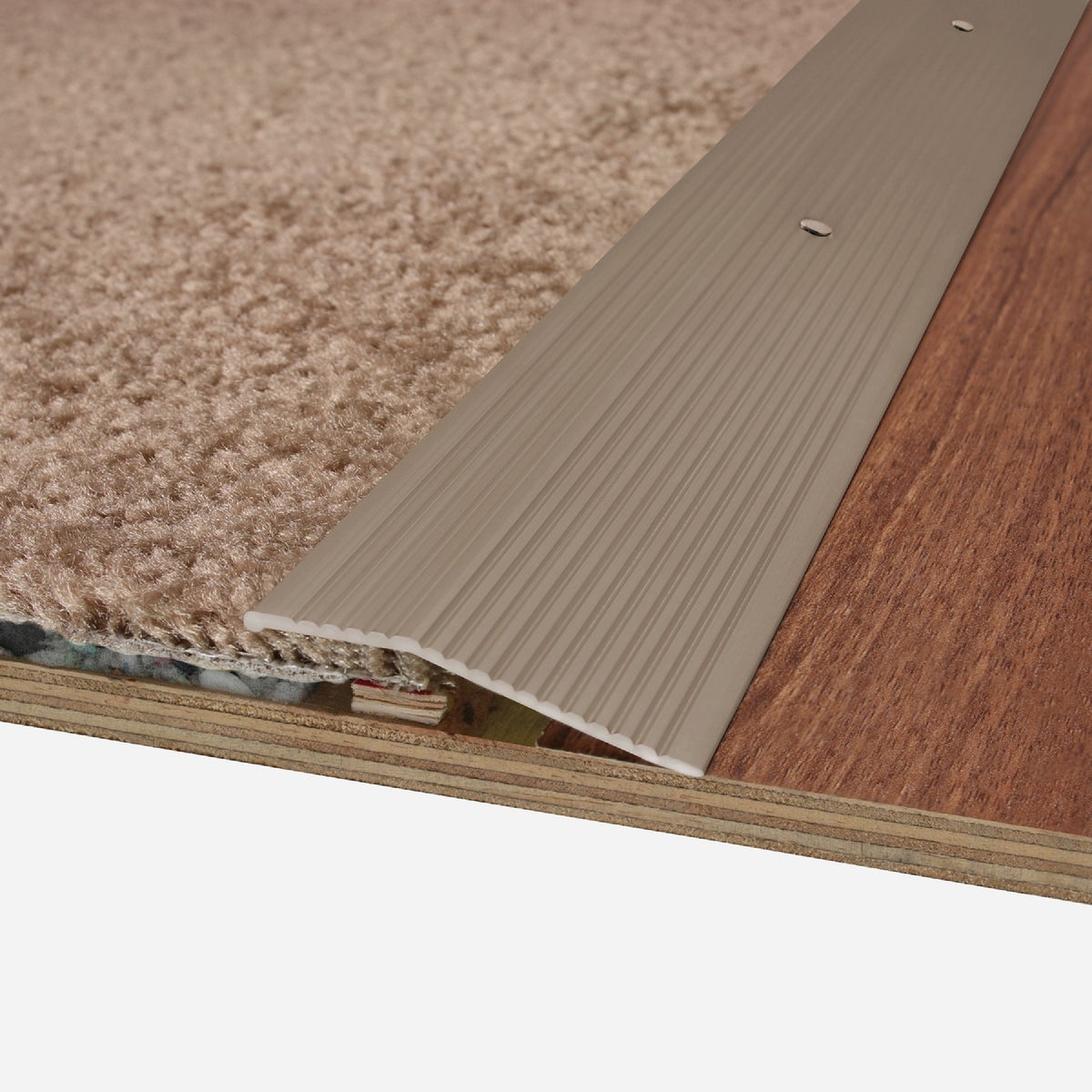 M-D Building Products 2 In. X 72 In. Pewter Aluminum Carpet Trim with Screw Nails Image 3