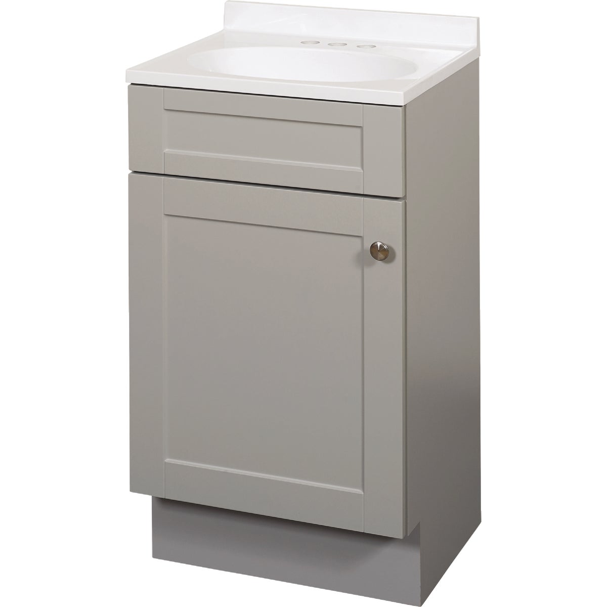 Zenith Zenna Home Cool Gray 18 In. W x 35 In. H x 16 In. D Shaker Vanity with White Cultured Marble Top
