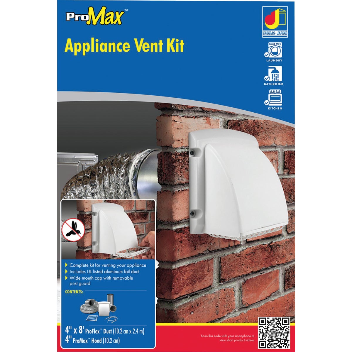 Dundas Jafine White Gas or Electric Dryer Vent Kit (4-Piece)