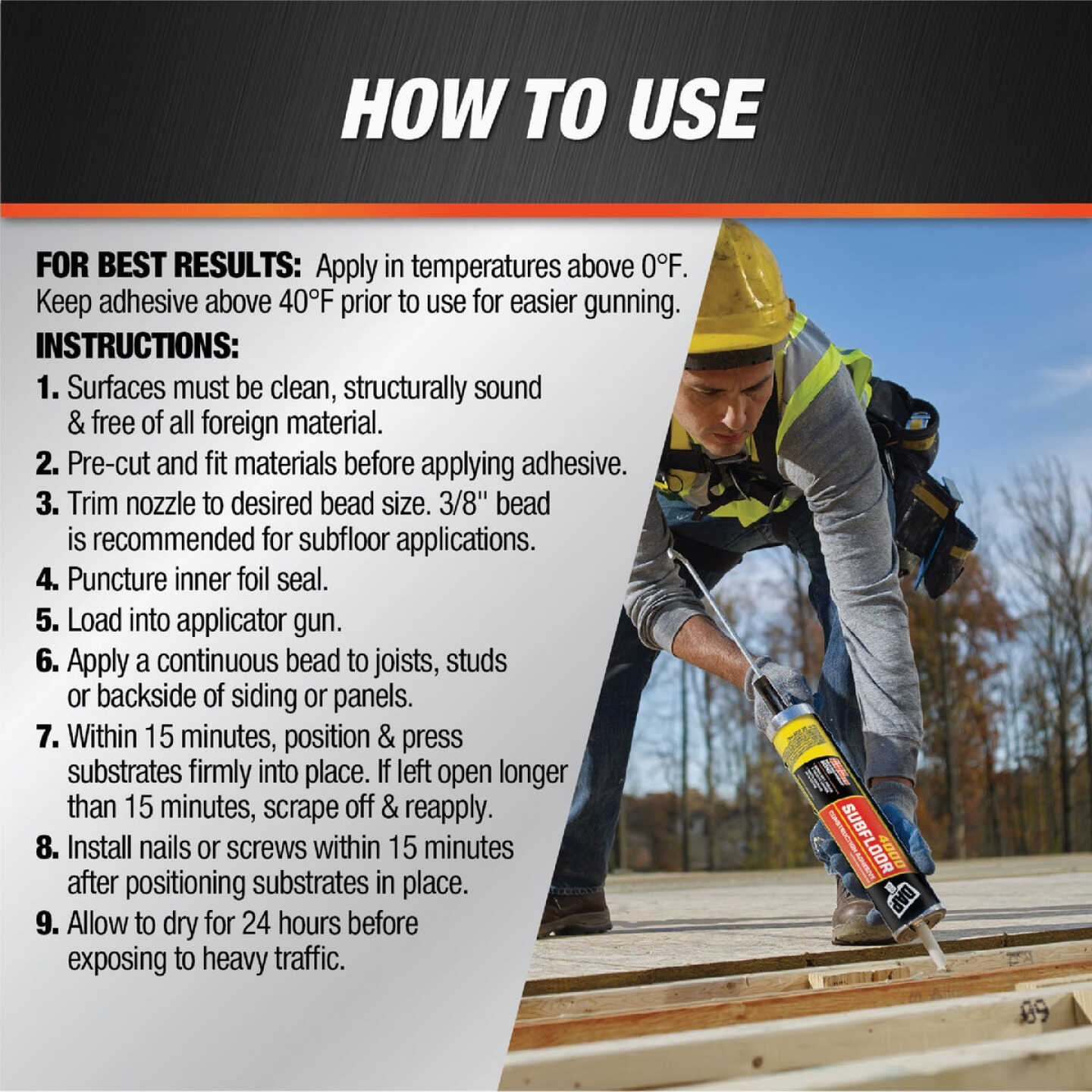 DAP 4000 28 Oz. Subfloor Construction Adhesive Image 4