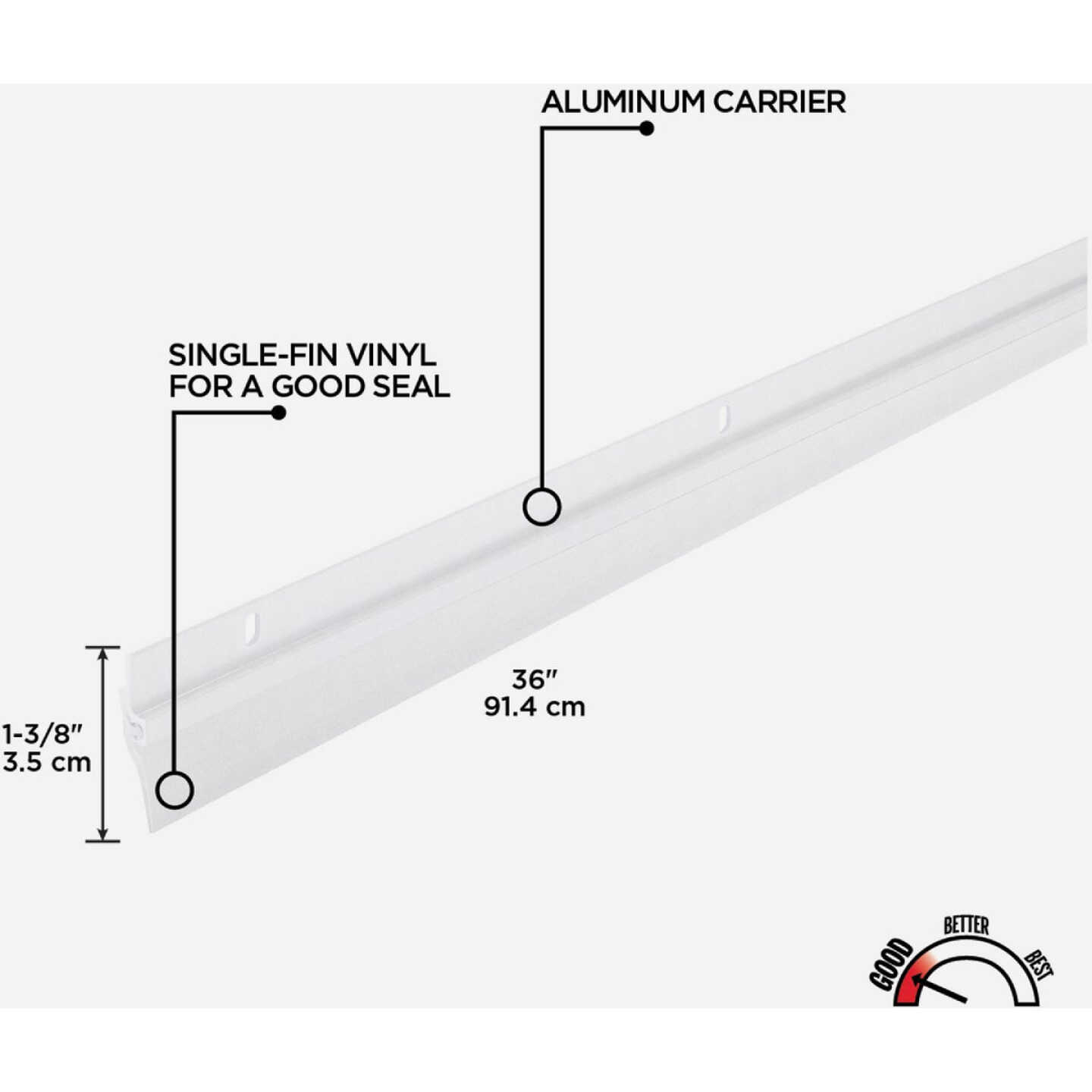 M-D Building Products 0.25 In. 36 In. White Door Sweep Image 2